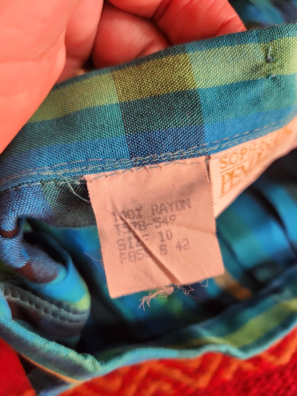 Pendleton Blue Plaid Pleated Midi Skirt with Yellow Accents - Picture 3 of 10